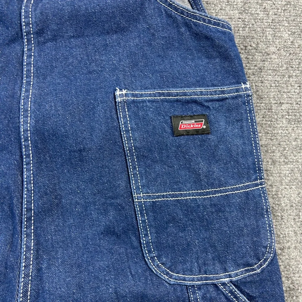 Genuine Dickies Overalls Mens 36x30 Blue Denim Bib Workwear‎ Carpenter EB713RNB